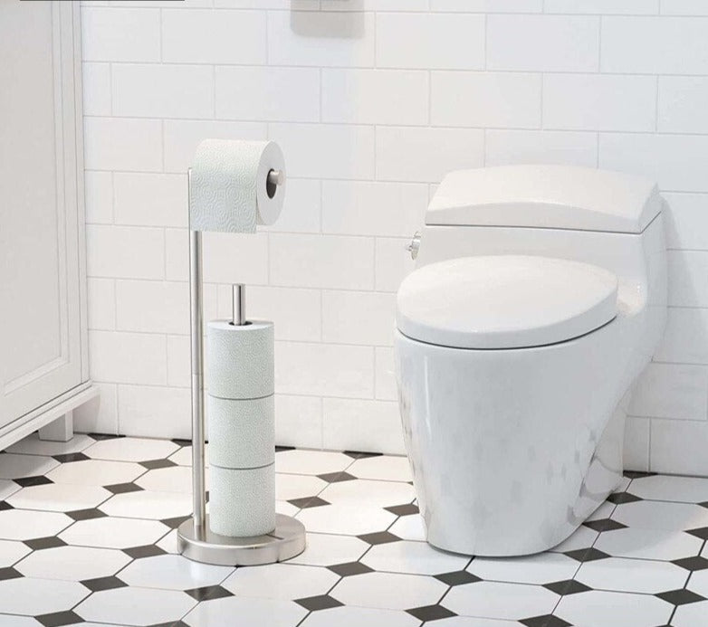 mDesign porte papier toilette sur pied – dérouleur papier wc avec