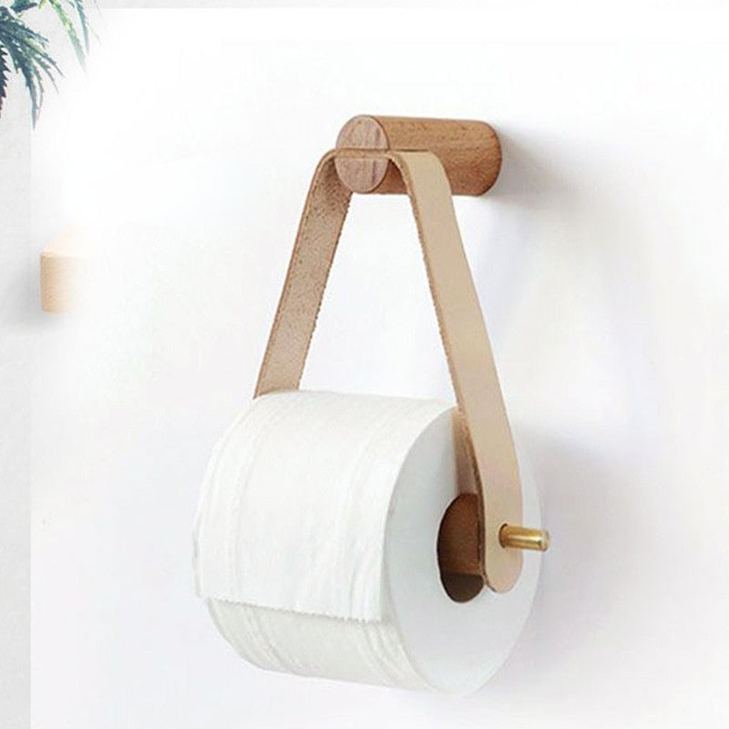 Porte papier toilette bois doré Dérouleur papier wc bois avec